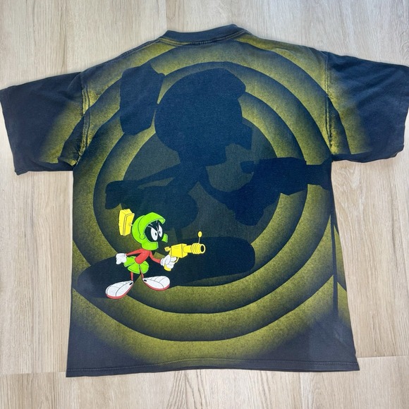 Vintage 1992 Marvin the Martian T-Shirt Mens Large Wild Oats Looney Tunes AOP - Picture 11 of 12